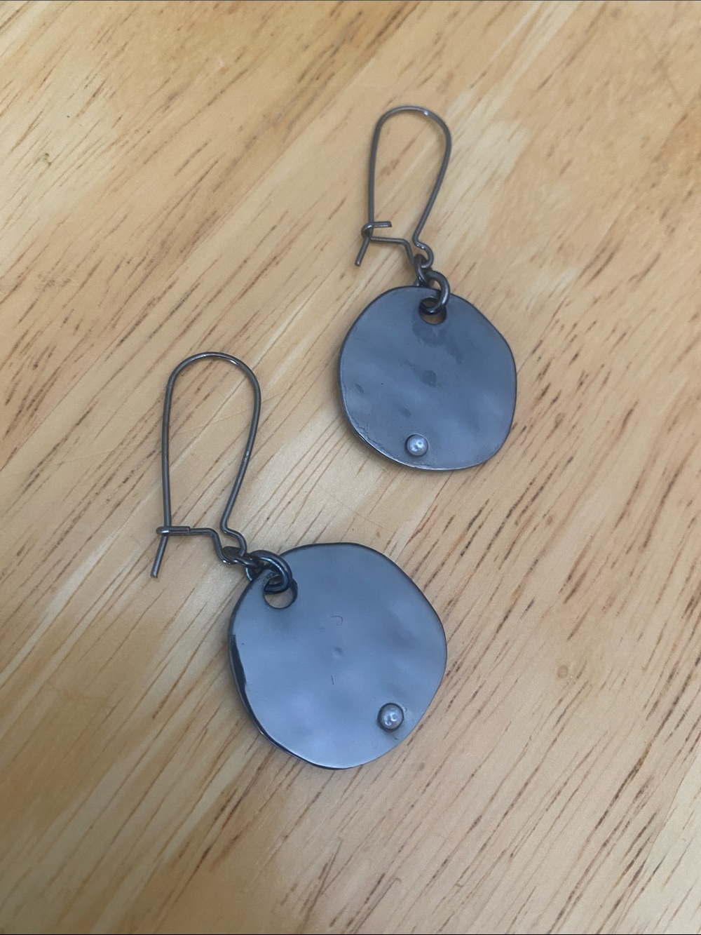 Retired Silpada Stormy Nights wavy Feldspar and Sterling Silver Dangle Earrings